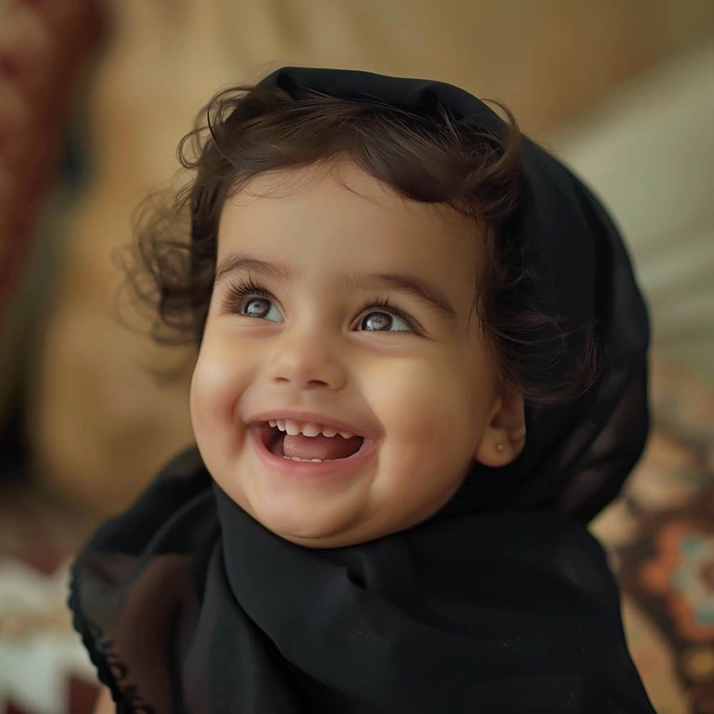 طفل صغير يضحك