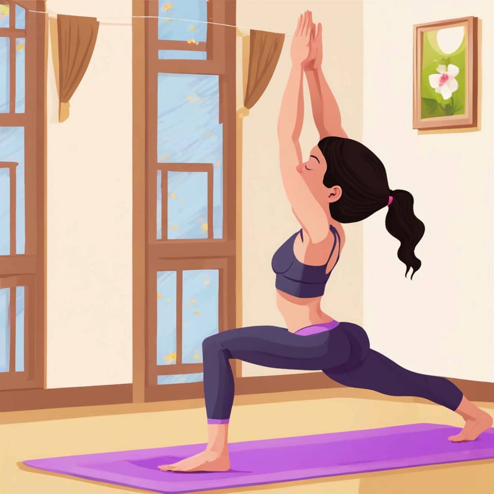 كاركاتير فتاة تلعب يوجا