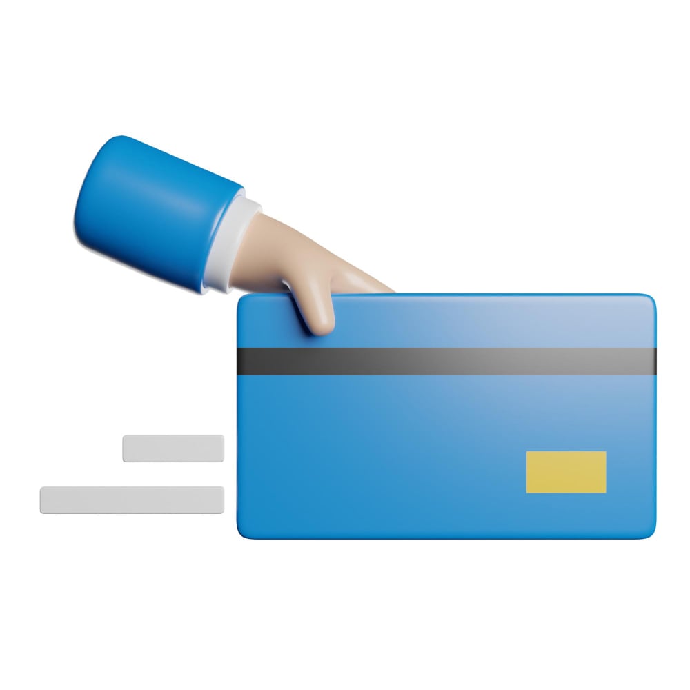 يد تمسك بطاقة ائتمان