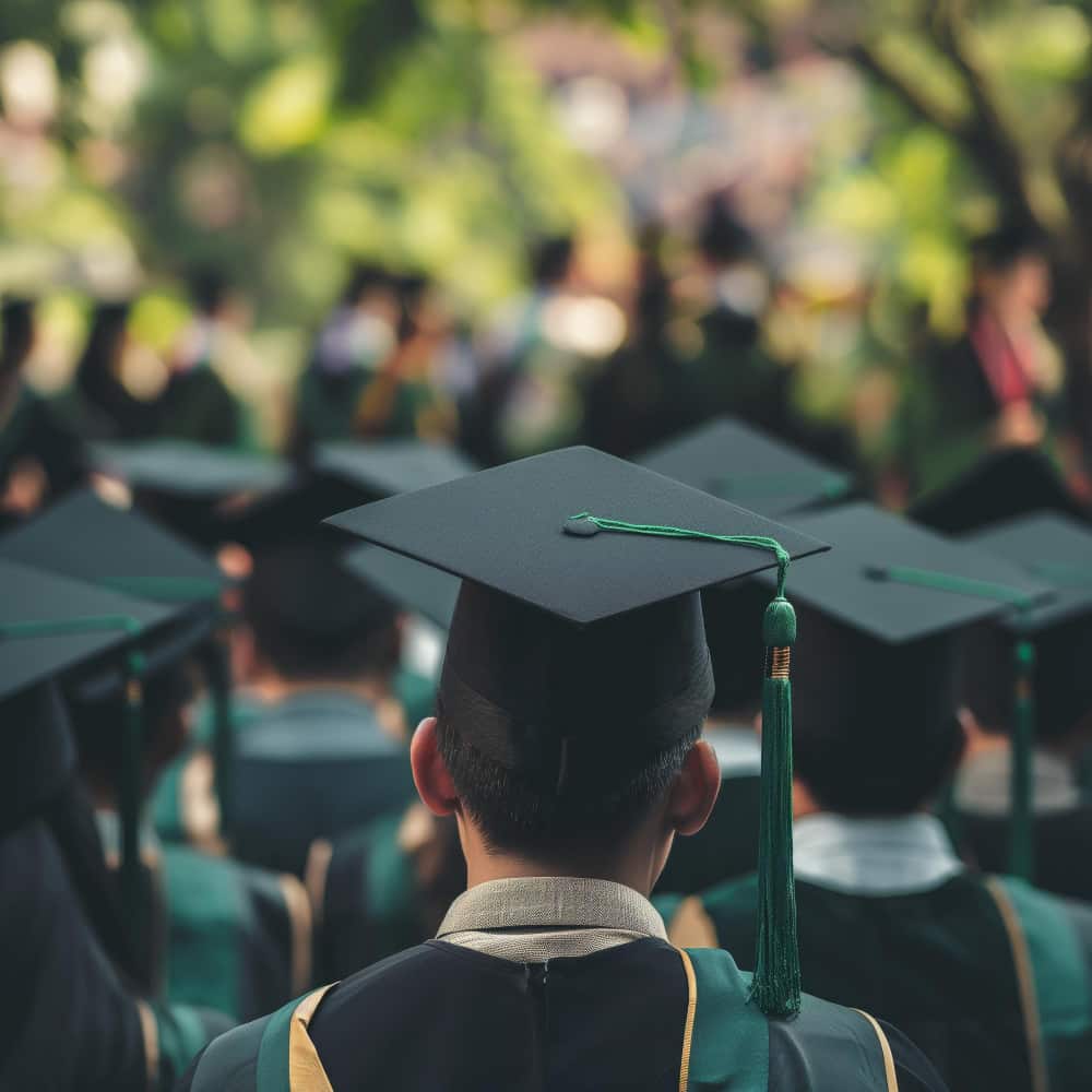 طلاب في لحظة التخرج