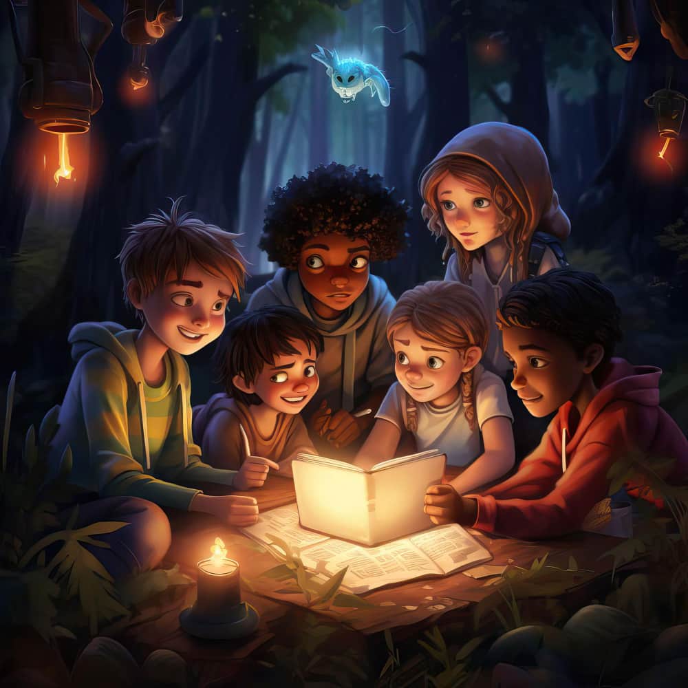 أطفال يقرأون قصص