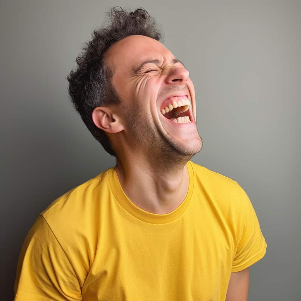 رجل يضحك