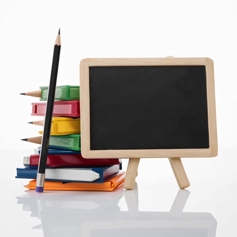 سبورة وكتب تعليمية