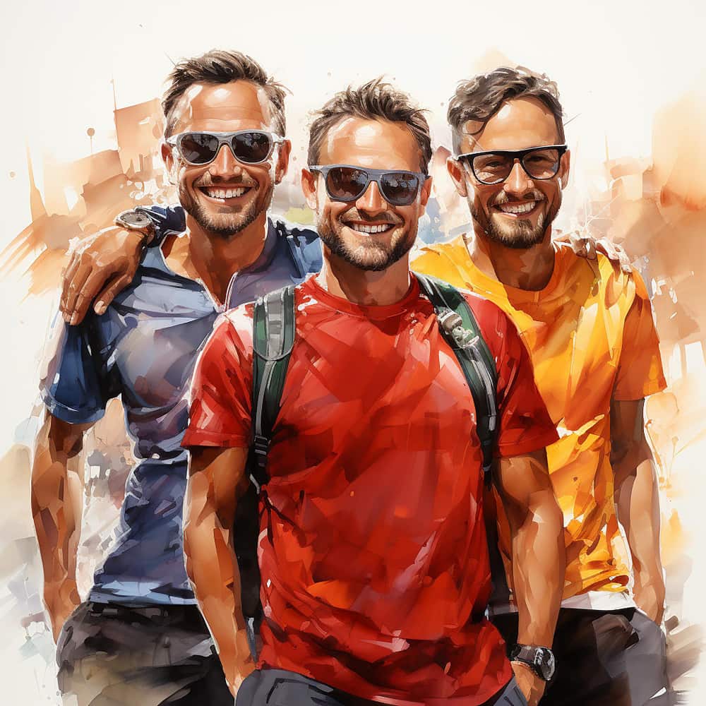 صورة لثلاث شباب