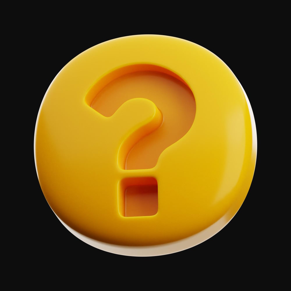 علامة استفهام داخل دائرة صفراء