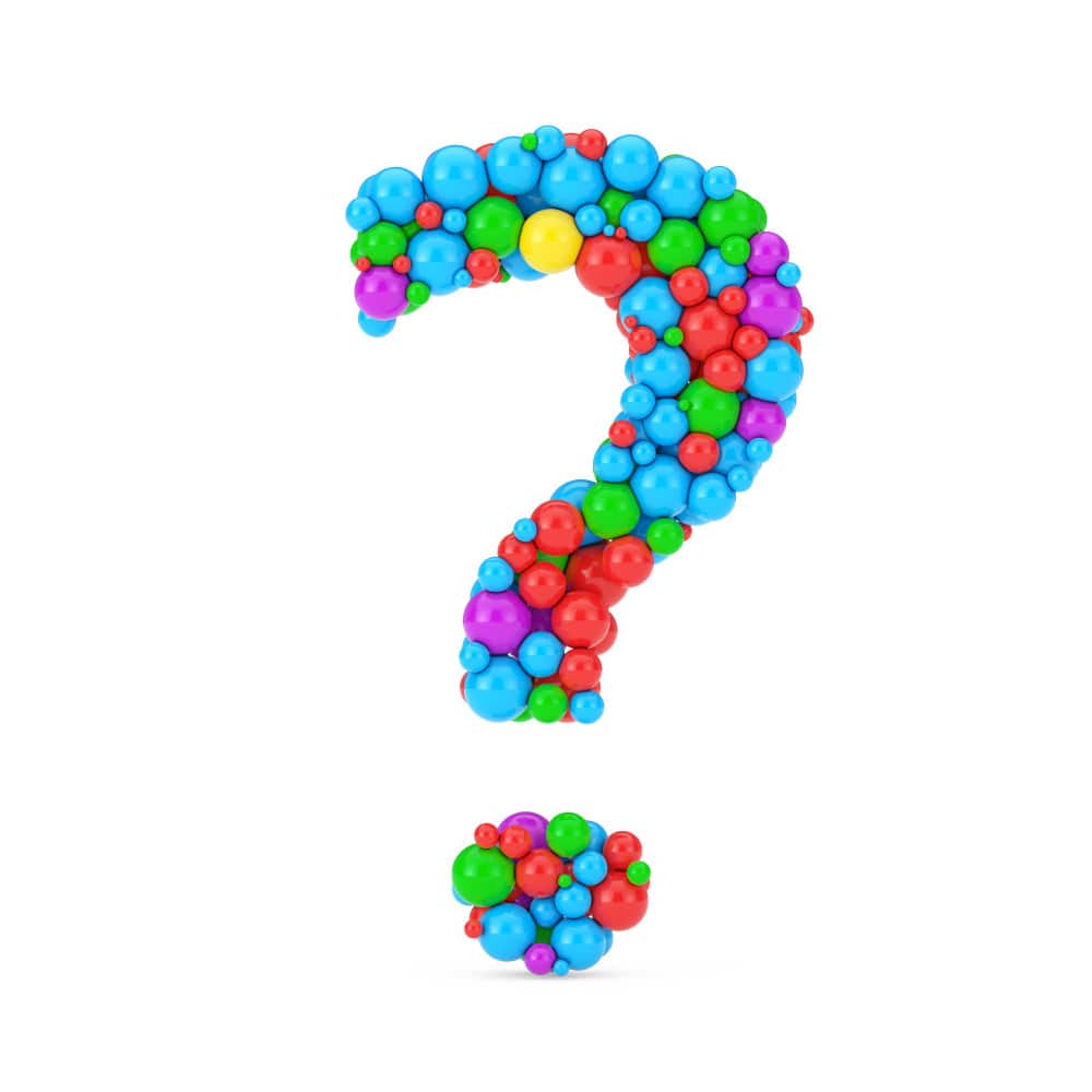 علامة استفهام ملونة