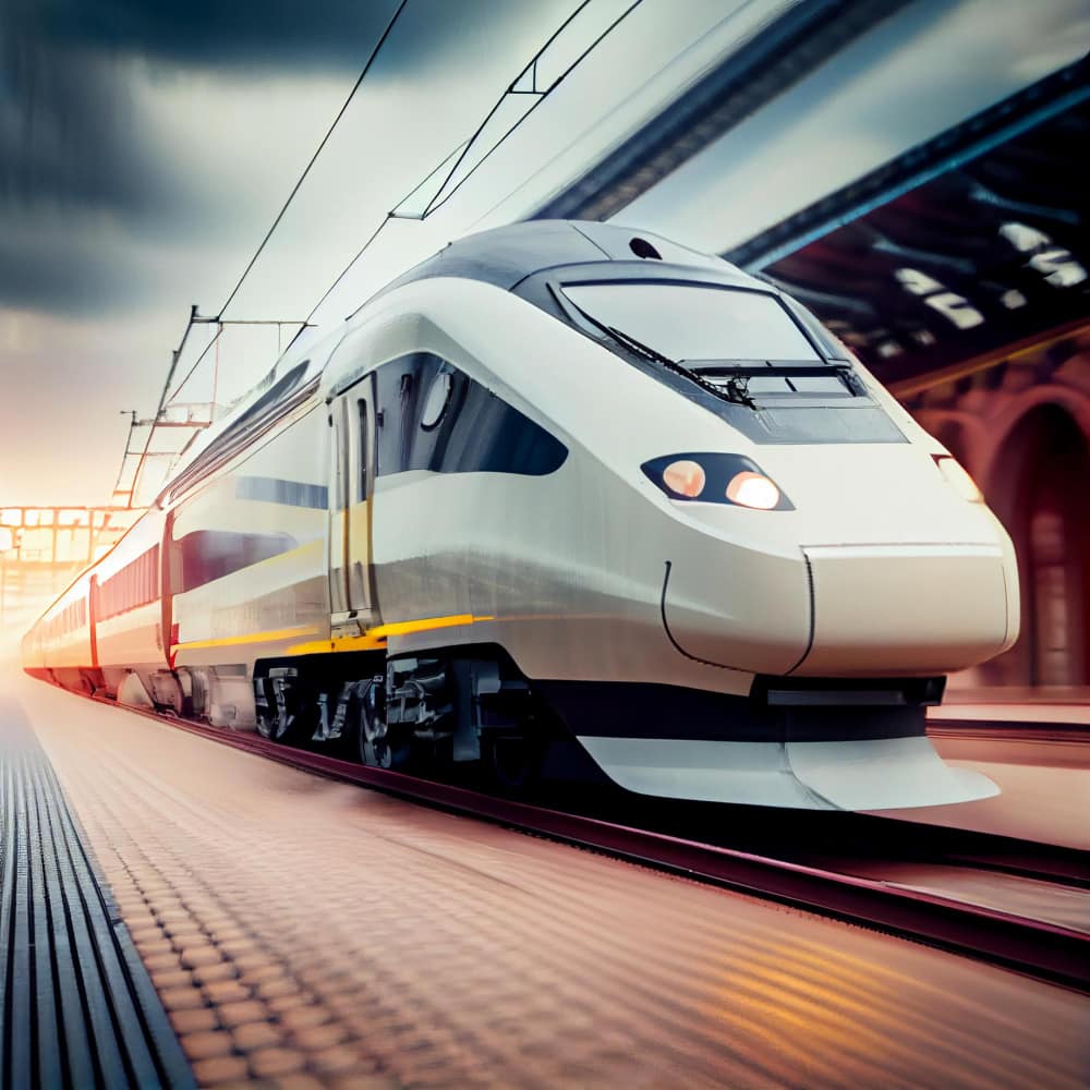 قطار يسير على قضبان