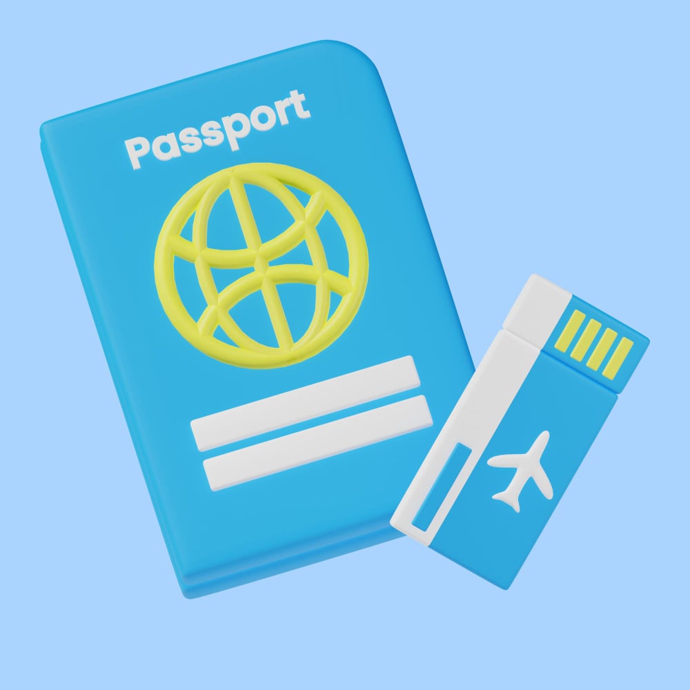 جواز سفر وتذكرة طائرة