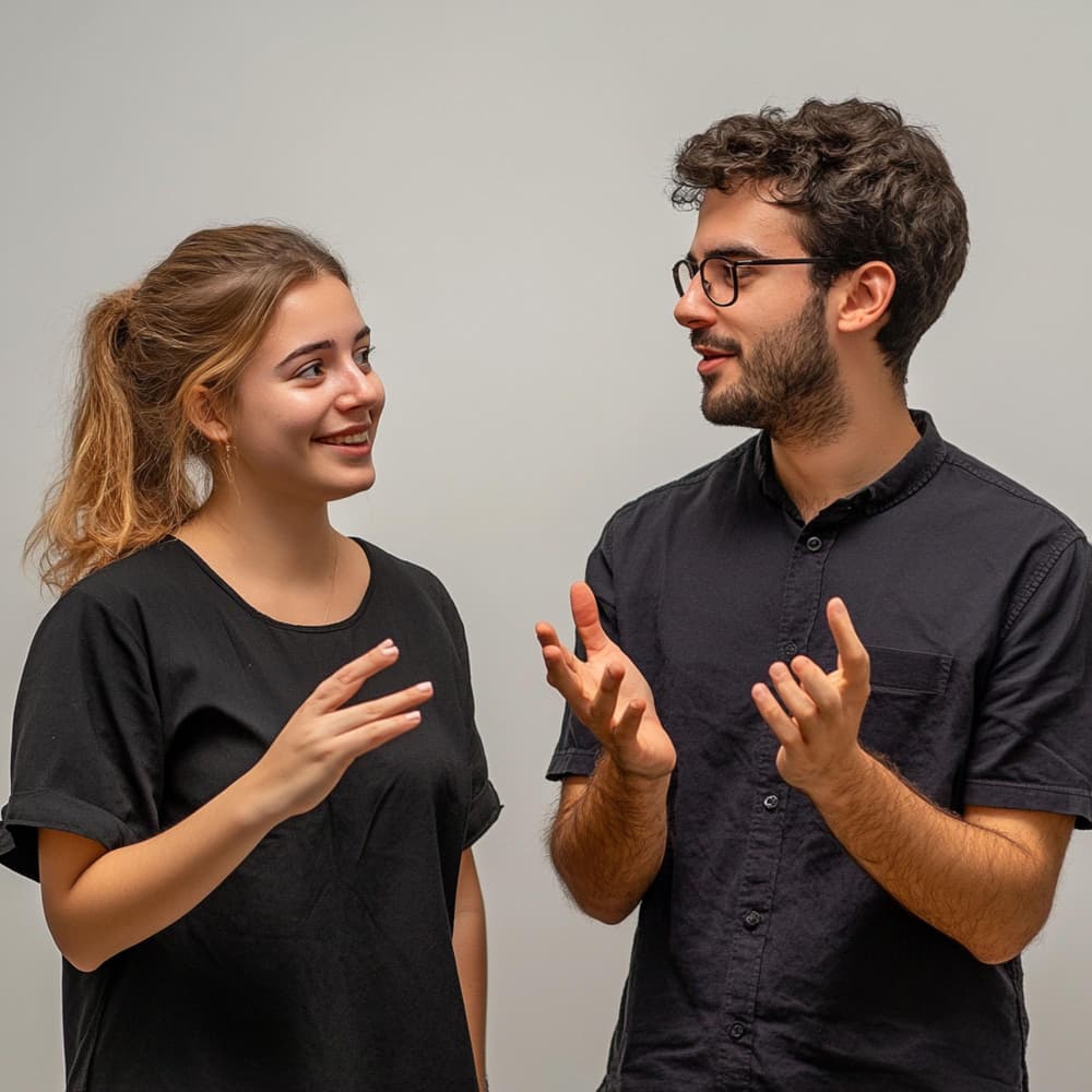 شاب وفتاة يتحاوران