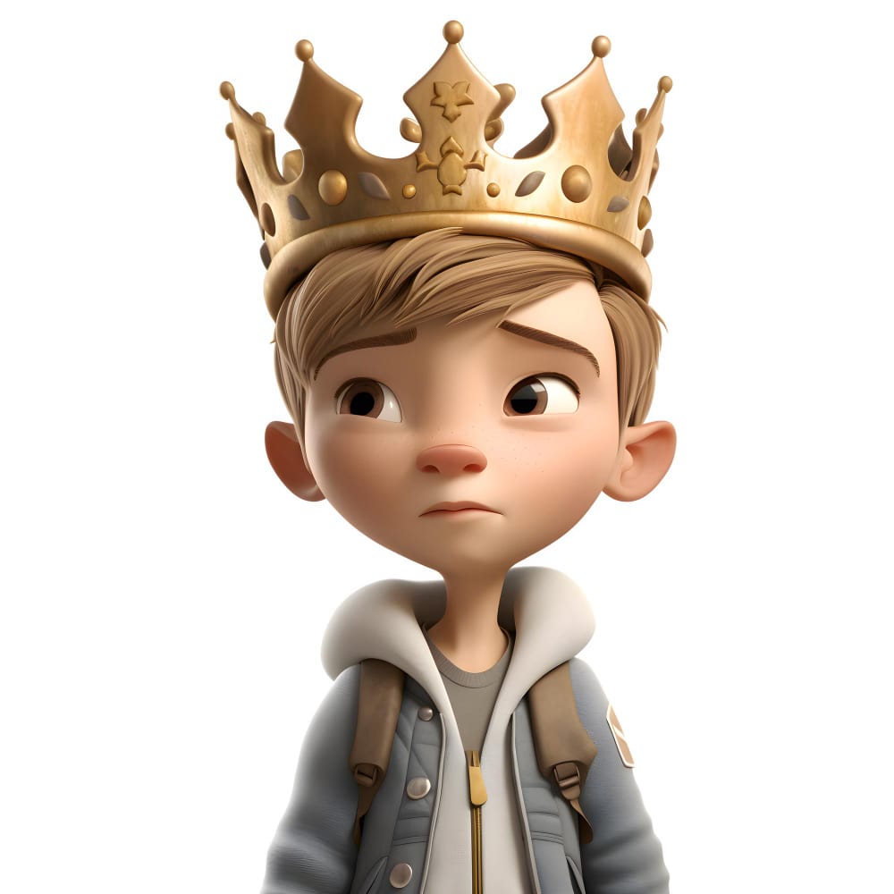 طفل يلبس تاج