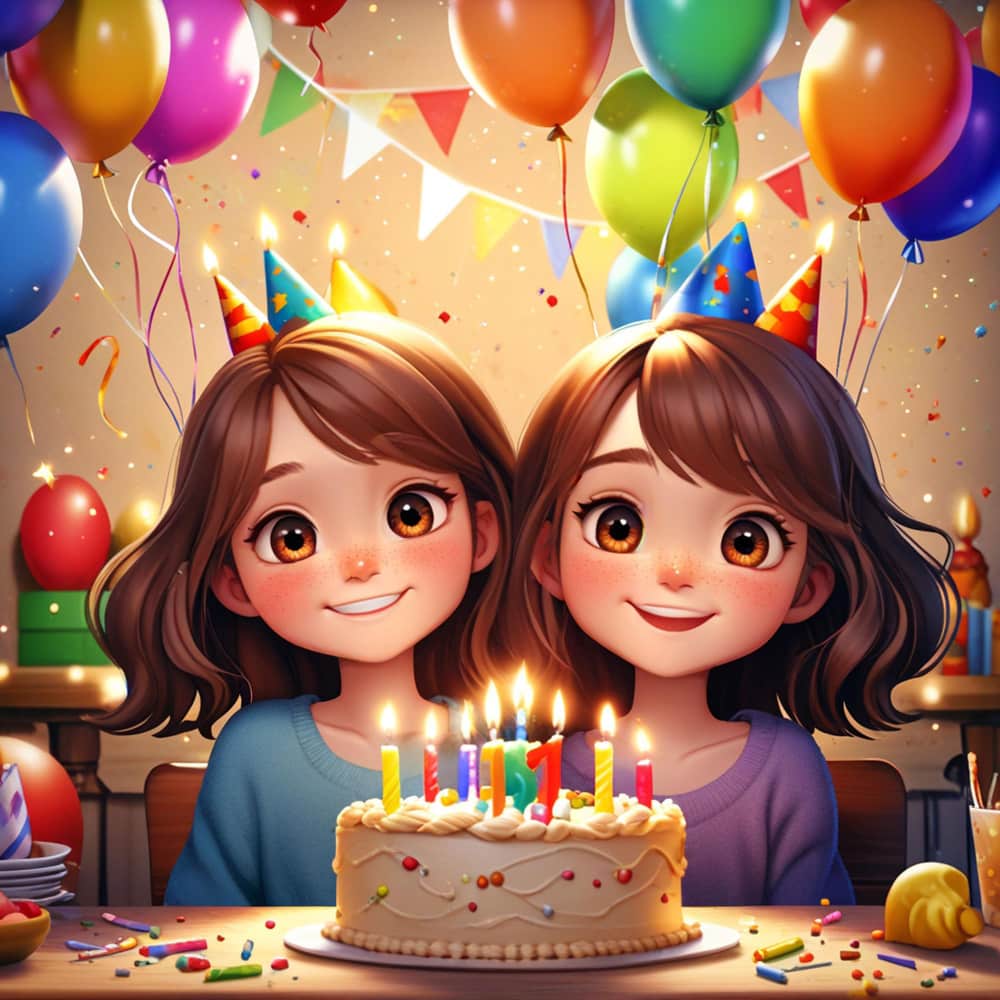 فتاة تحتفل بعيد ميلاد مع صديقتها