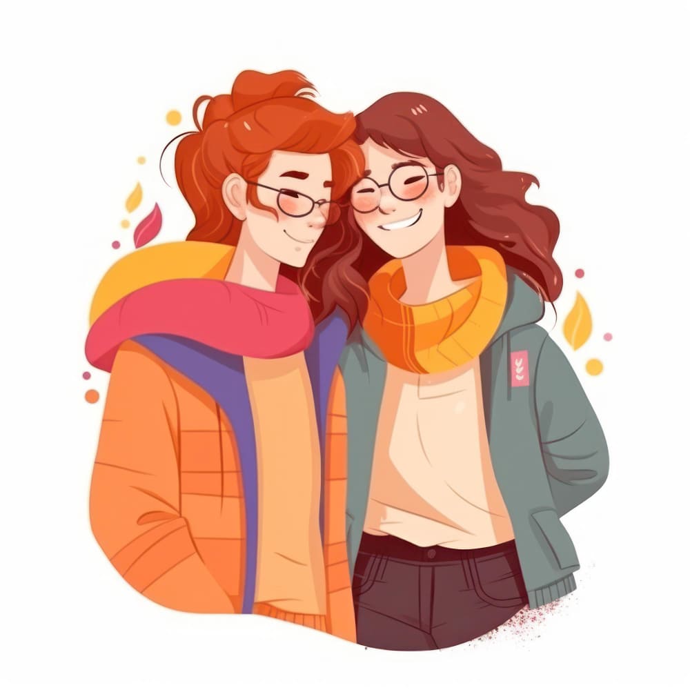 فتاتان مبتسمتان