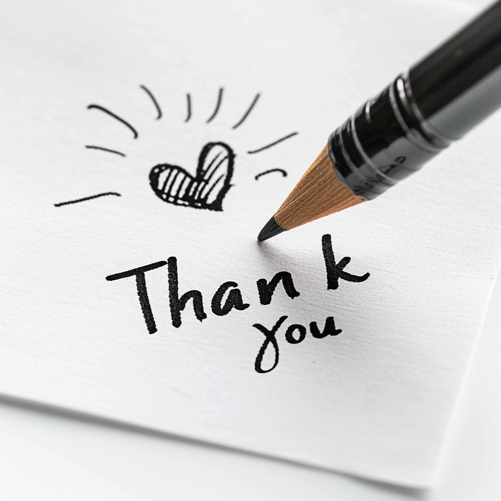 قلم يكتب عبارة شكرًا