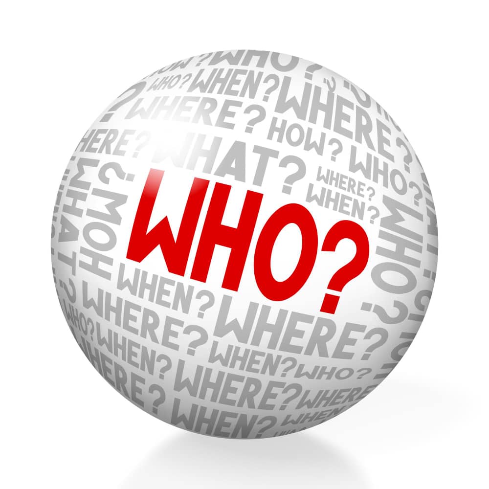 كلمة من؟ باللغة الإنجليزية