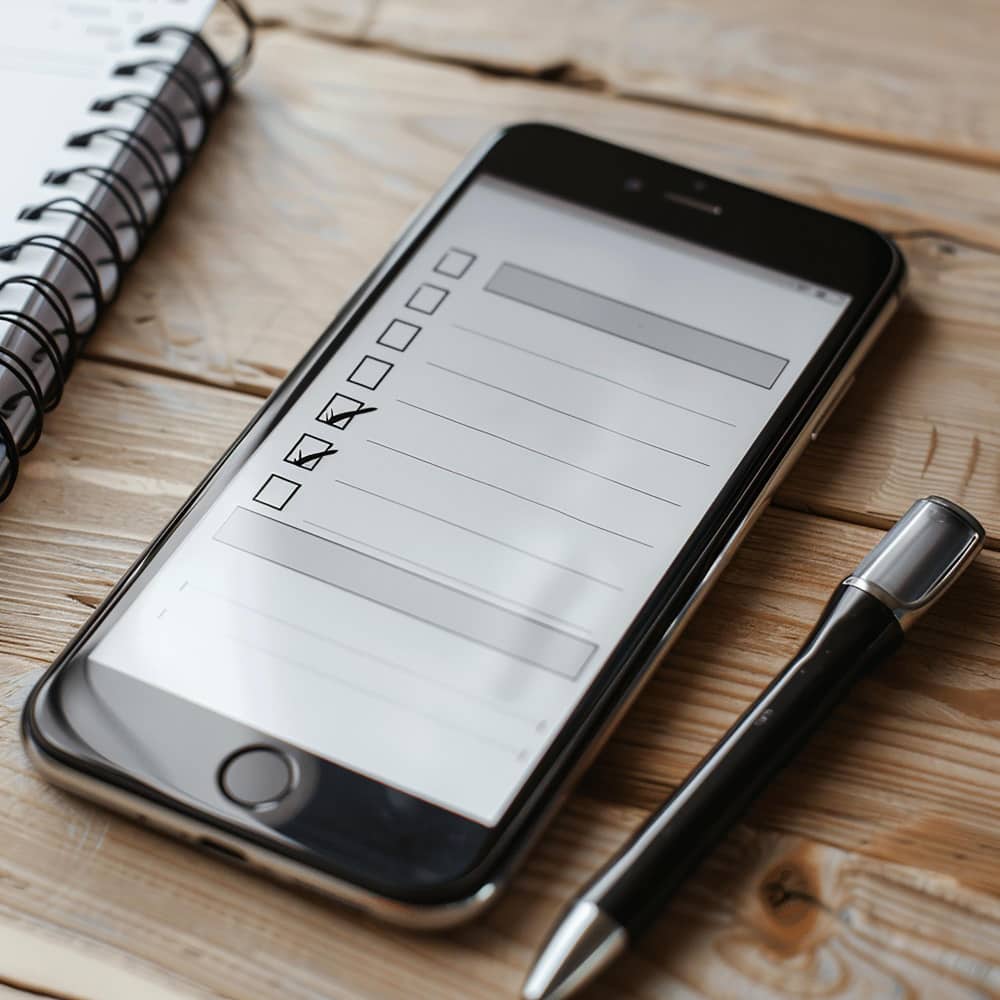 هاتف محمول وبجانبه قلم