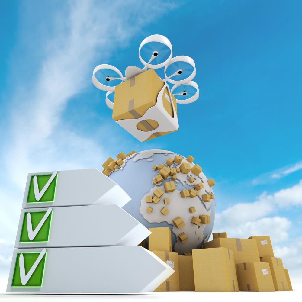 صناديق معلقة على كرة أرضية