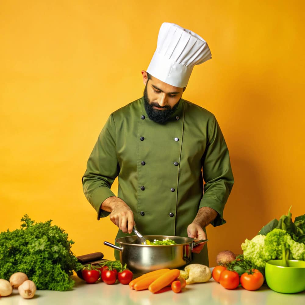 رجل يطبخ الطعام