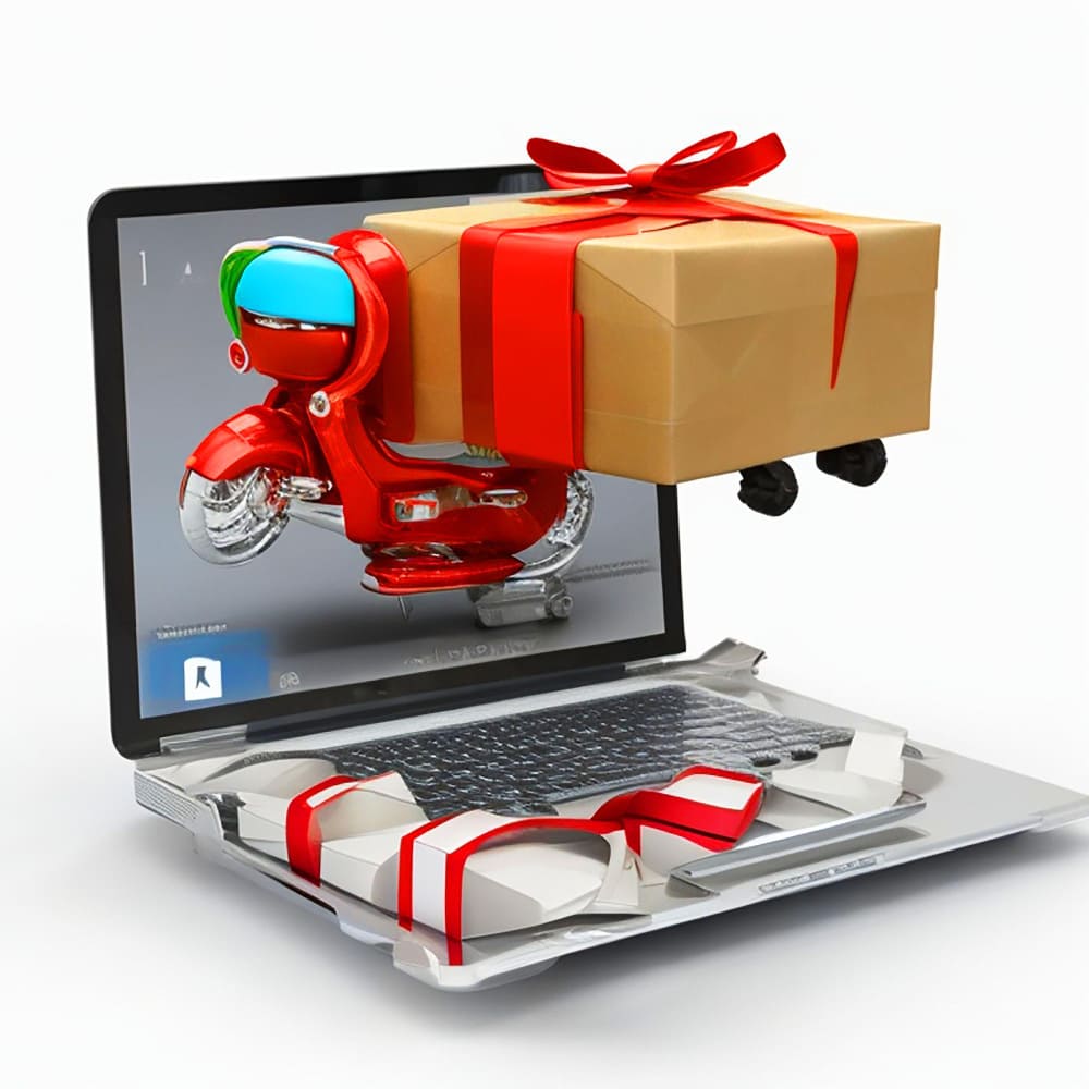 صندوق هدايا فوق لاب توب