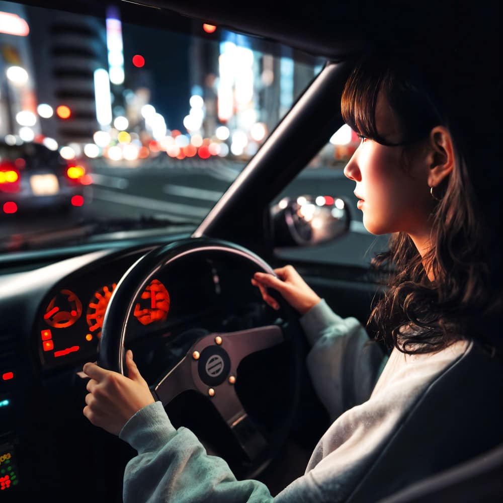 فتاة تقود السيارة