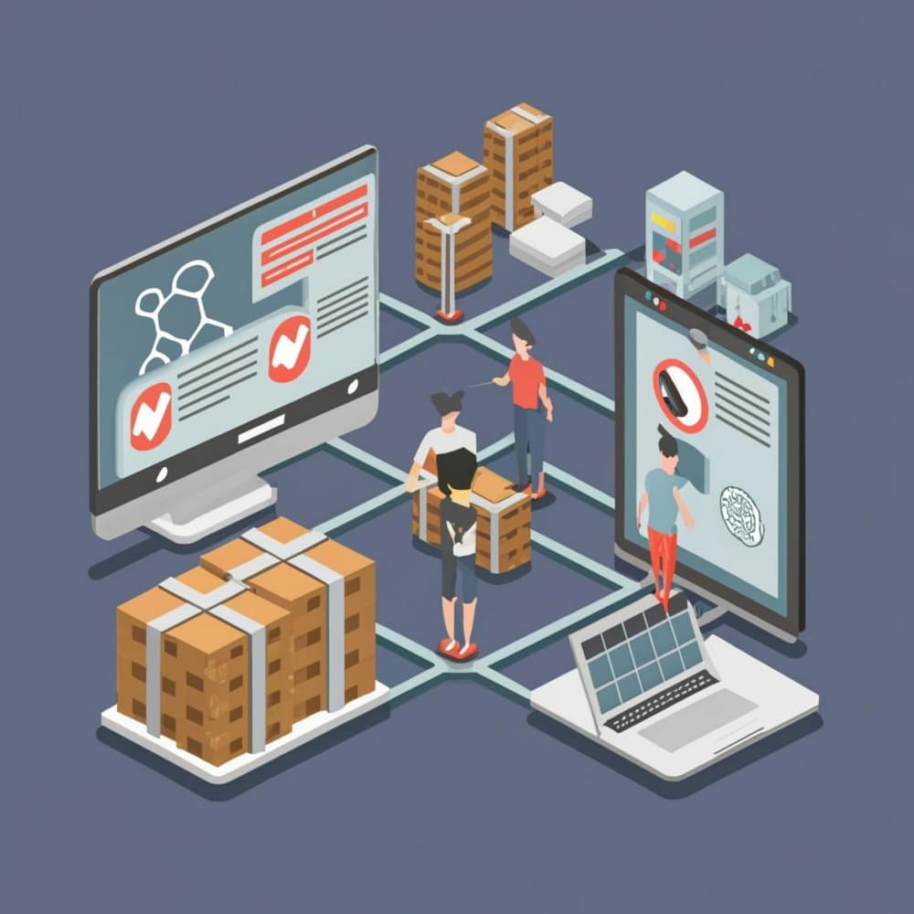 أجهزة إلكترونية وصناديق تجارة