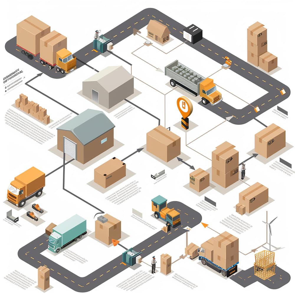 صورة توضح سلاسل الإمداد