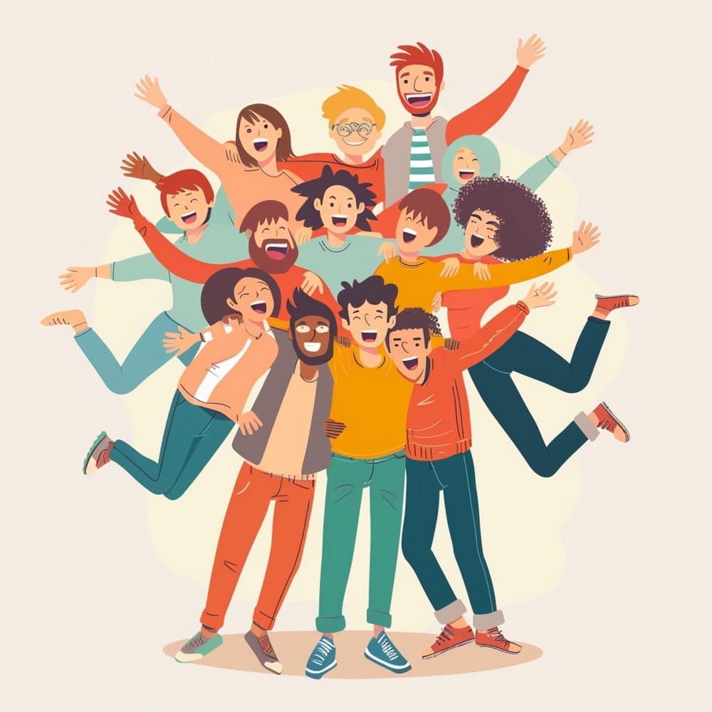 أصدقاء مجتمعين