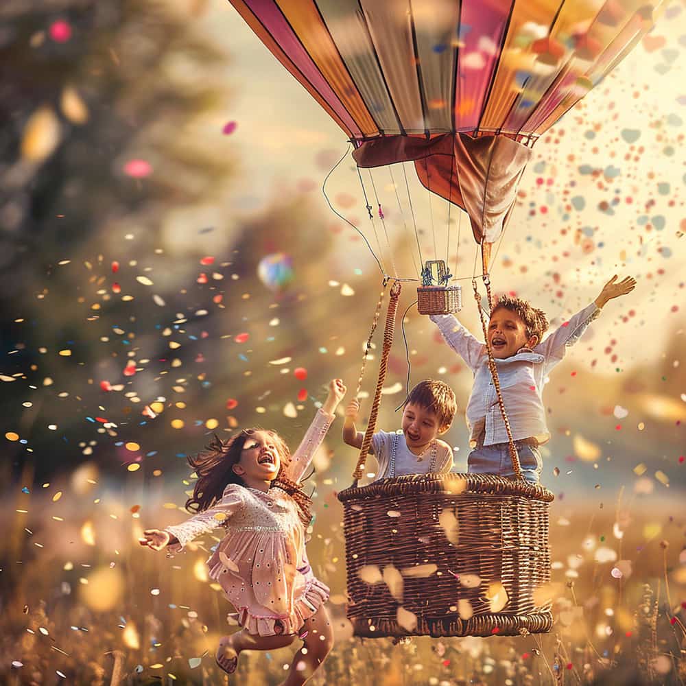 أطفال تلهو بسعادة