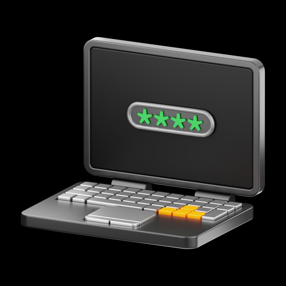 حاسب آلي يعرض نجوم خضراء