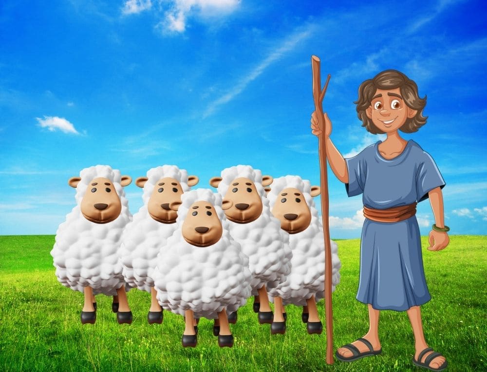 راعي مع أغنام