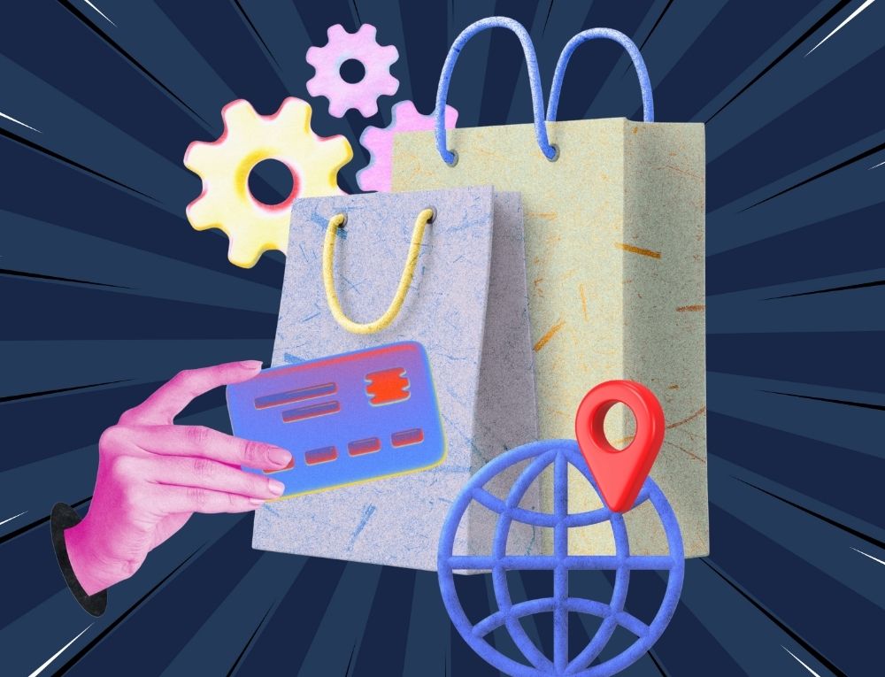 شنط مشتريات ويد تحمل بطاقة ائتمانية