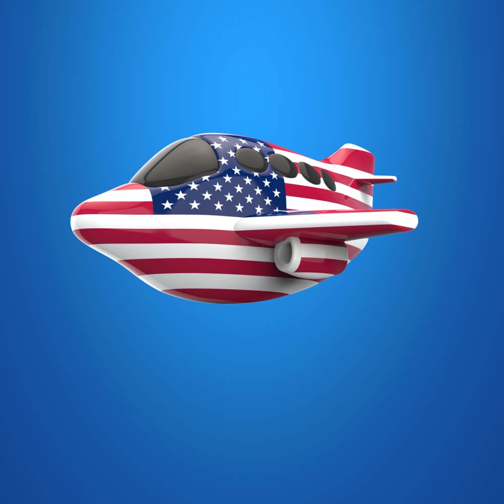 طائرة مرسوم عليها علم امريكا
