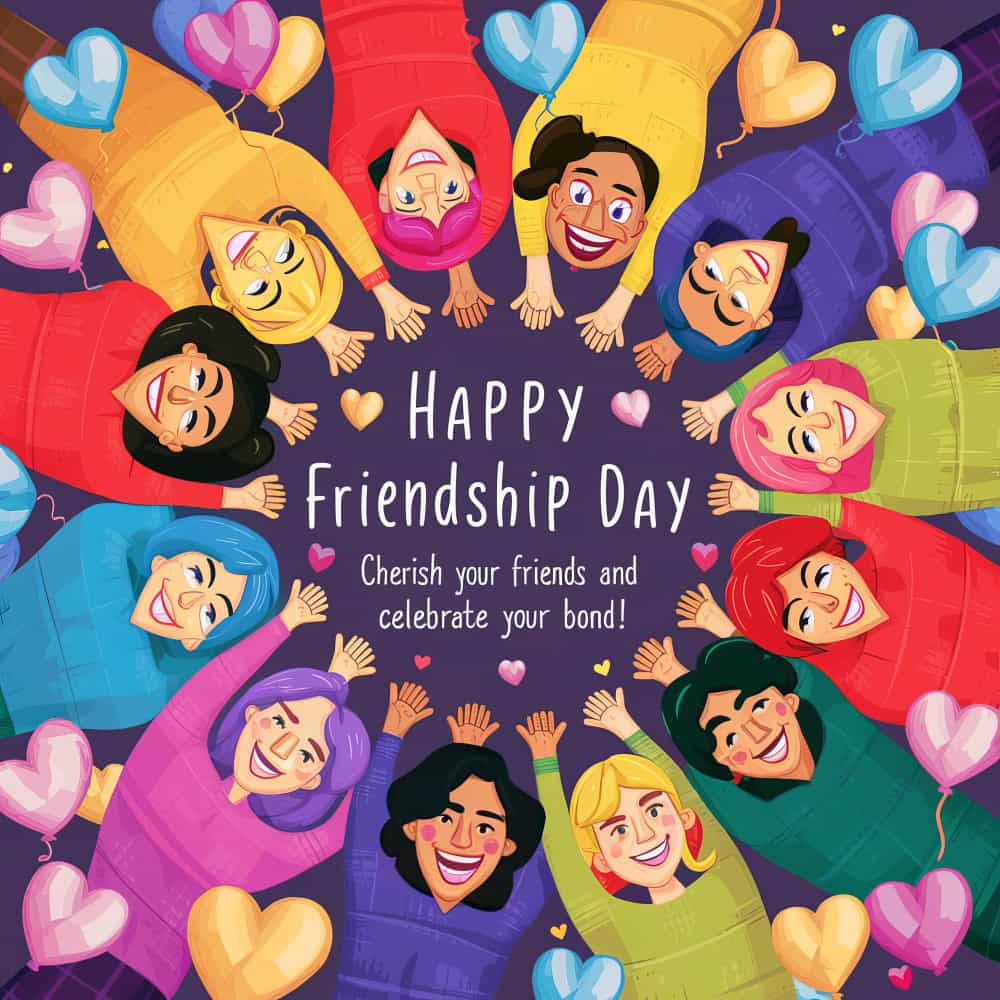 مجموعة أصدقاء يحتفلون بعيد الصداقة