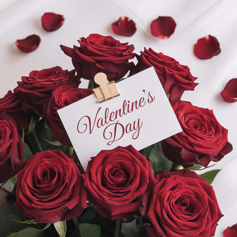ورود حمراء في عيد الحب
