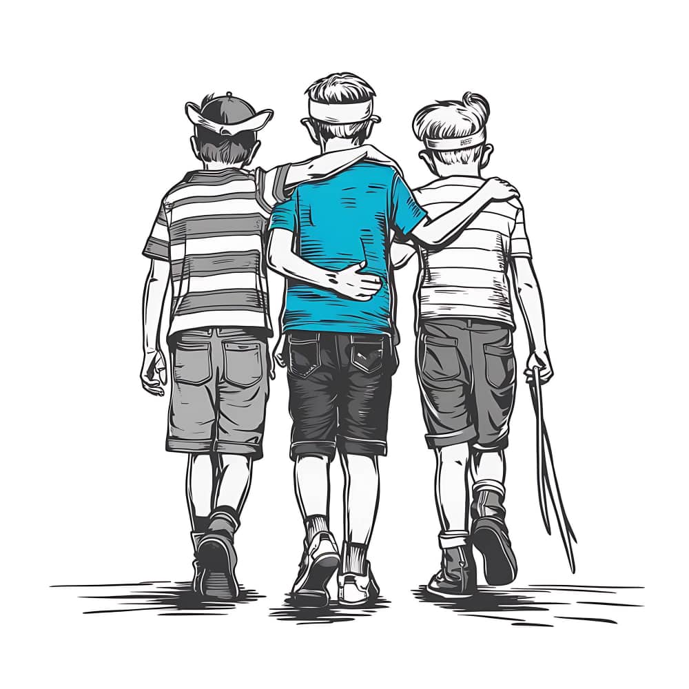 أولاد يسيرون