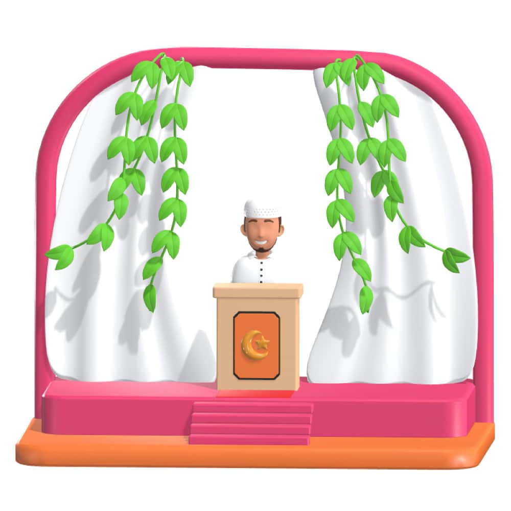 إمام مسجد على منبر