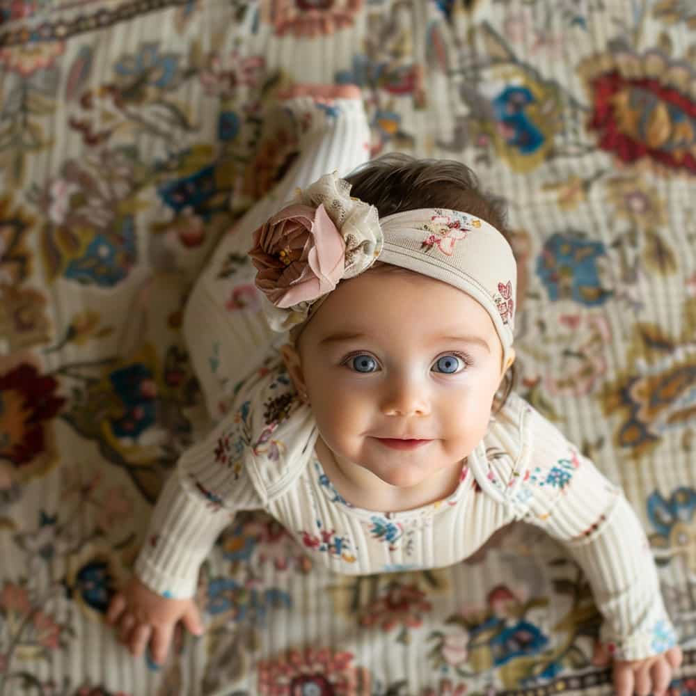 فتاة رضيعة مبتسمة