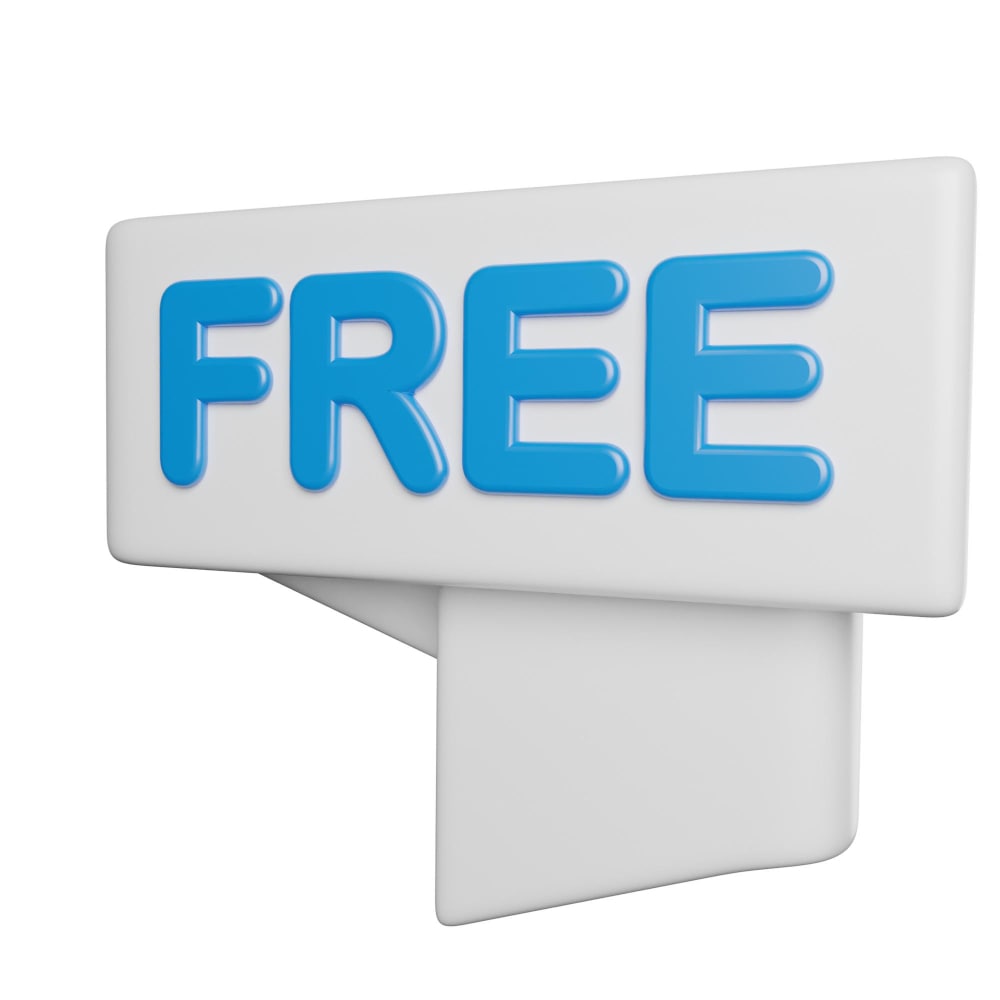 لافتة مكتوب عليها مجاني