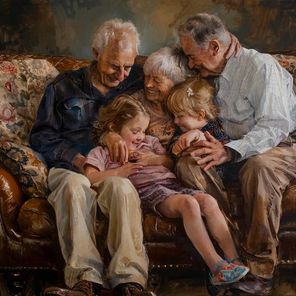 أجداد سعداء بأحفادهم