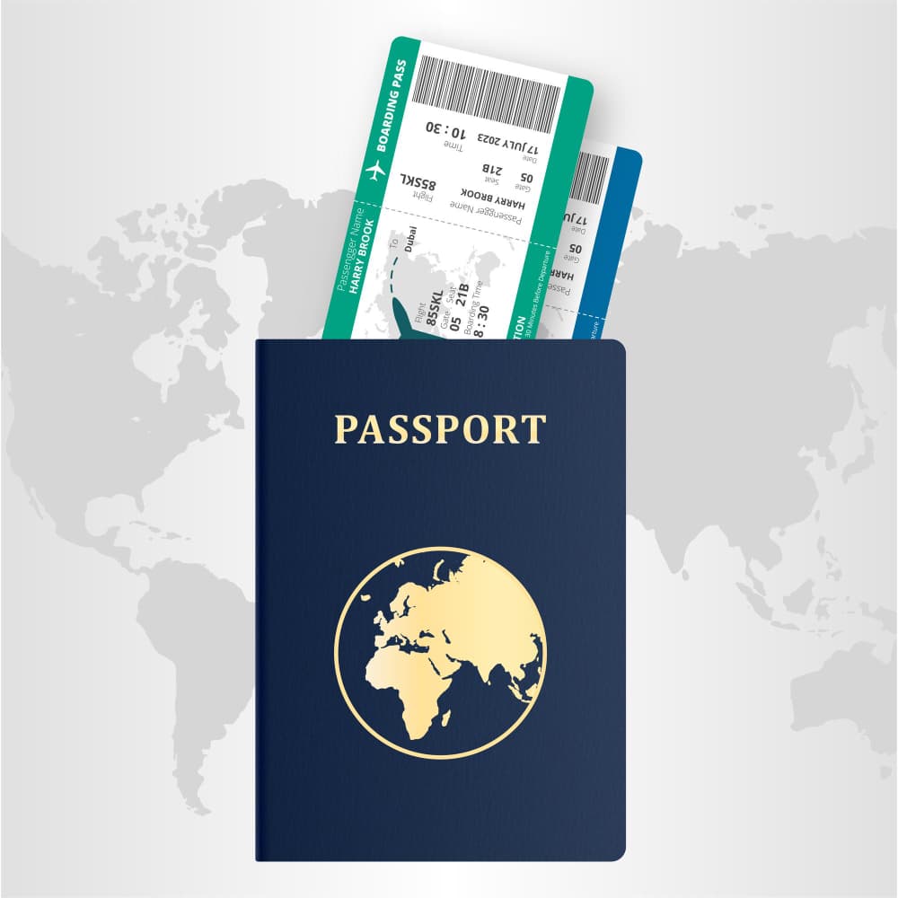 جوازسفر وتذاكر طيران