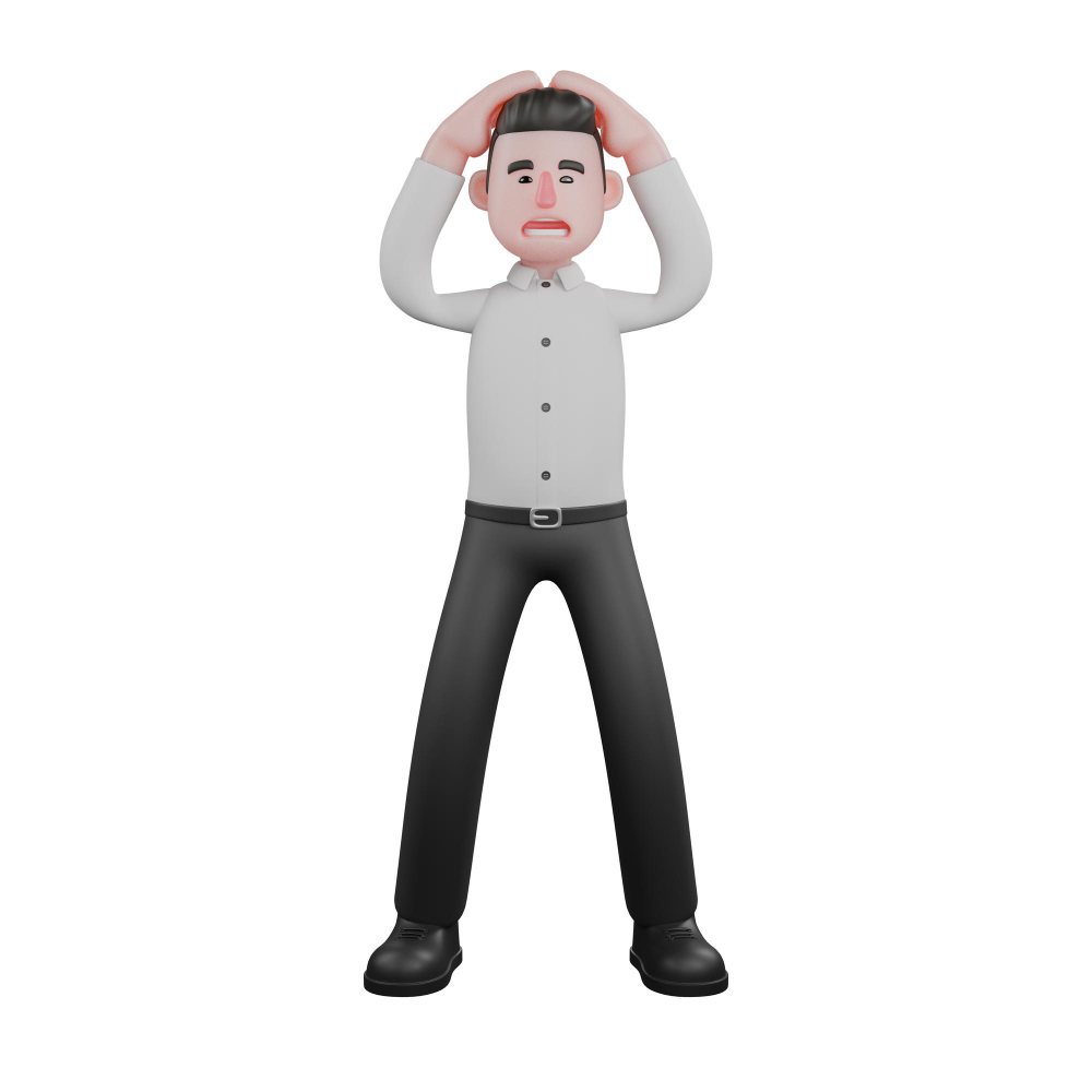 شخص يضع يده على رأسه