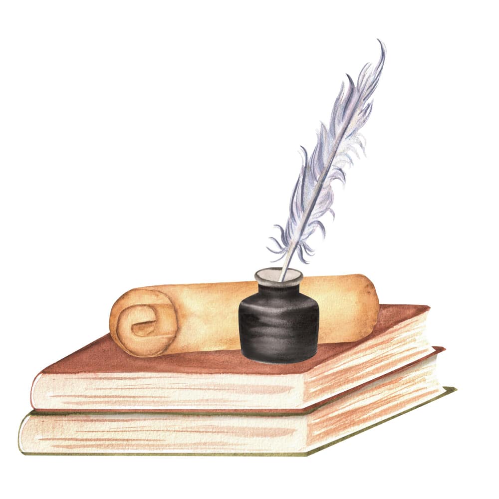 كتب وحبر وريشة