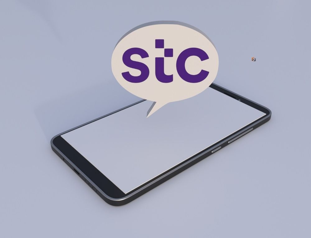 هاتف محمول وشعار شركة الاتصالات السعودية