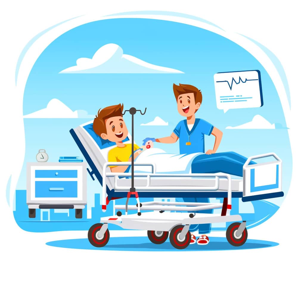 صديق يقف جانب صديقه في المستشفى