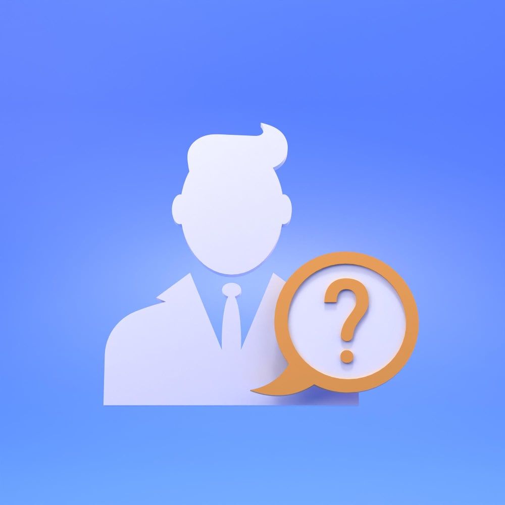 ظل صورة رجل وعلامة استفهام