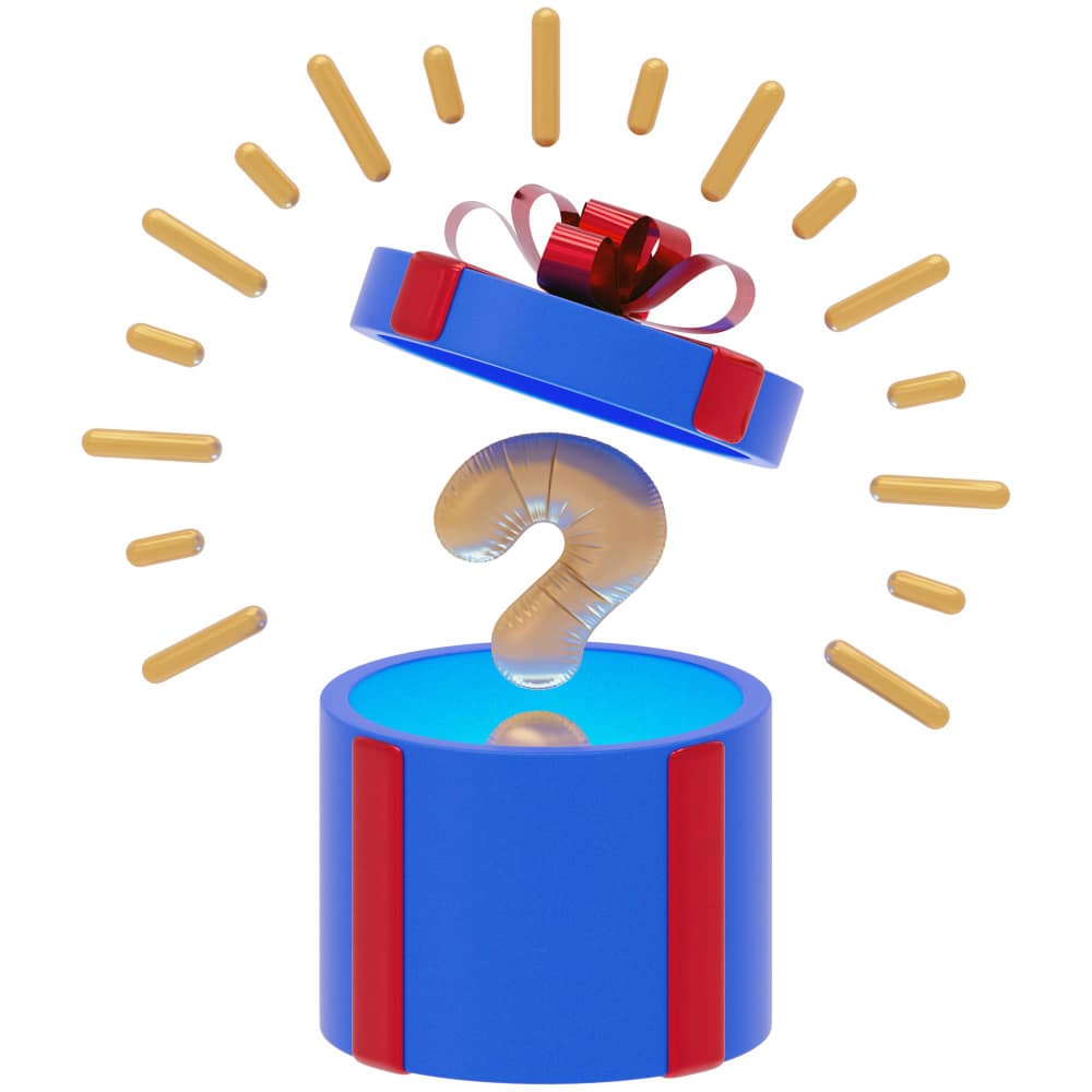 علامة استفهام داخل صندوق هدايا مفتوح علامة استفهام داخل صندوق هدايا مفتوح