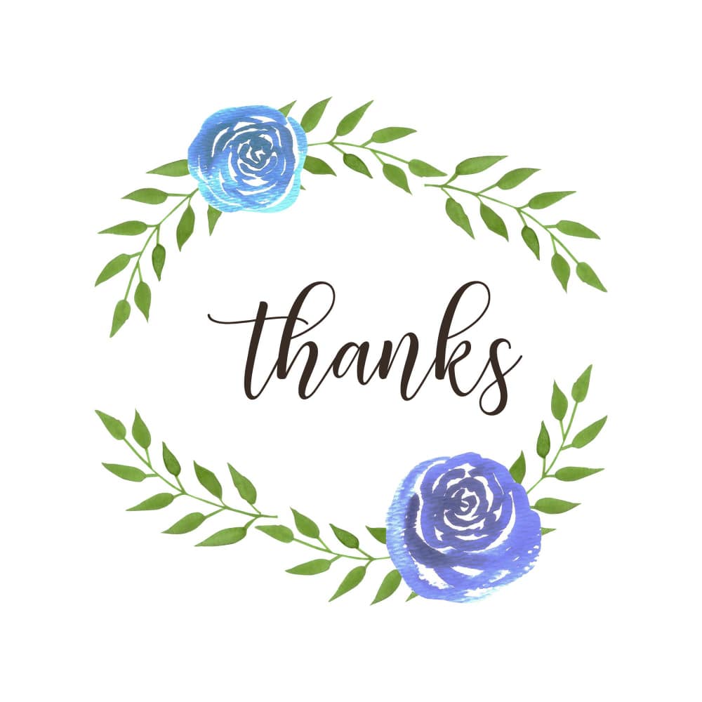 كلمة شكرًا بين فرعي شجر