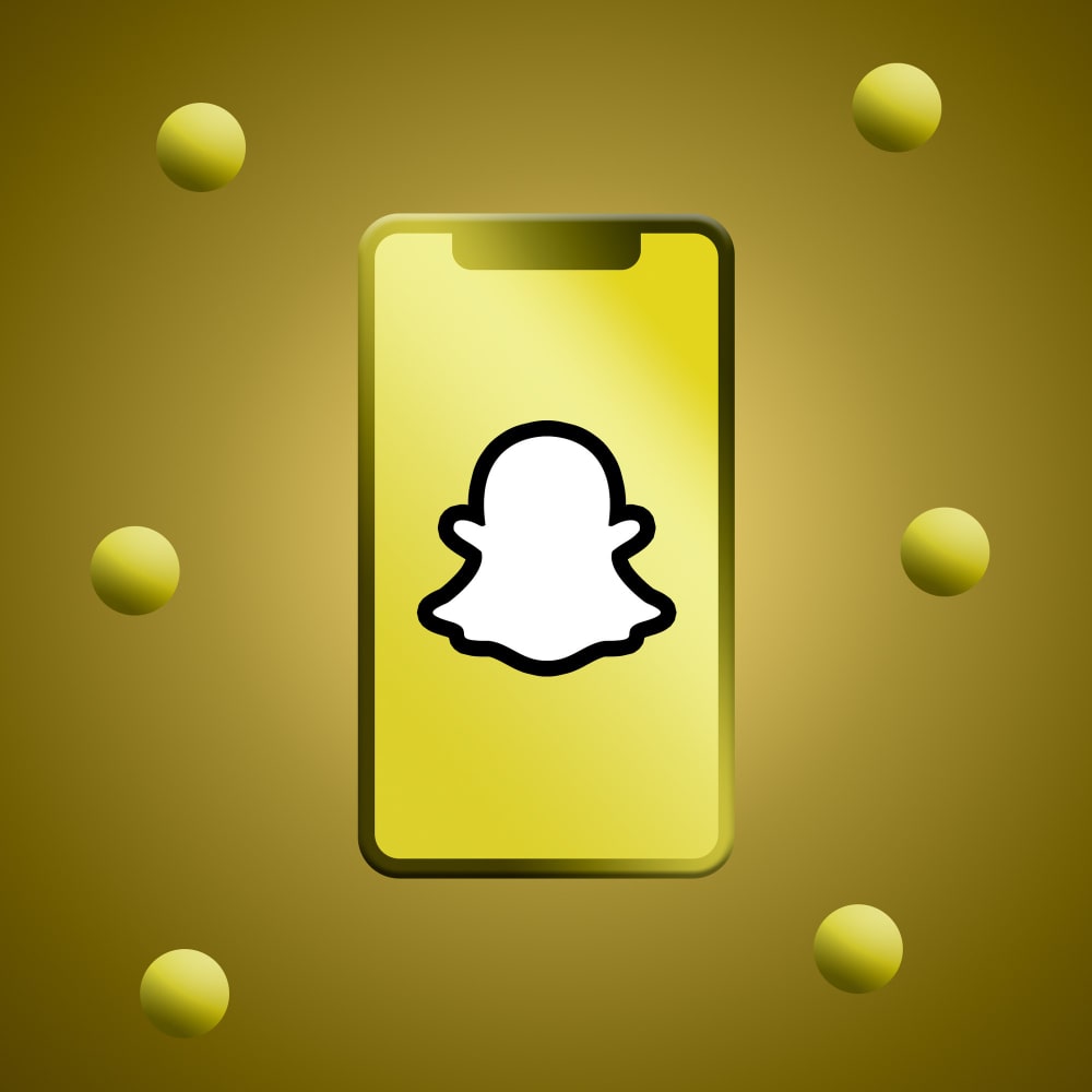 شاشة هاتف محمول تعرض صورة سناب شات