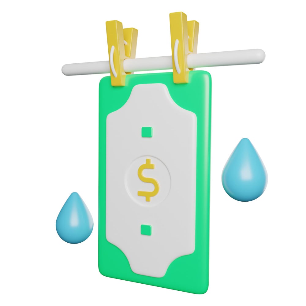 فاتورة نقود وقطرات مياه فاتورة نقود وقطرات مياه