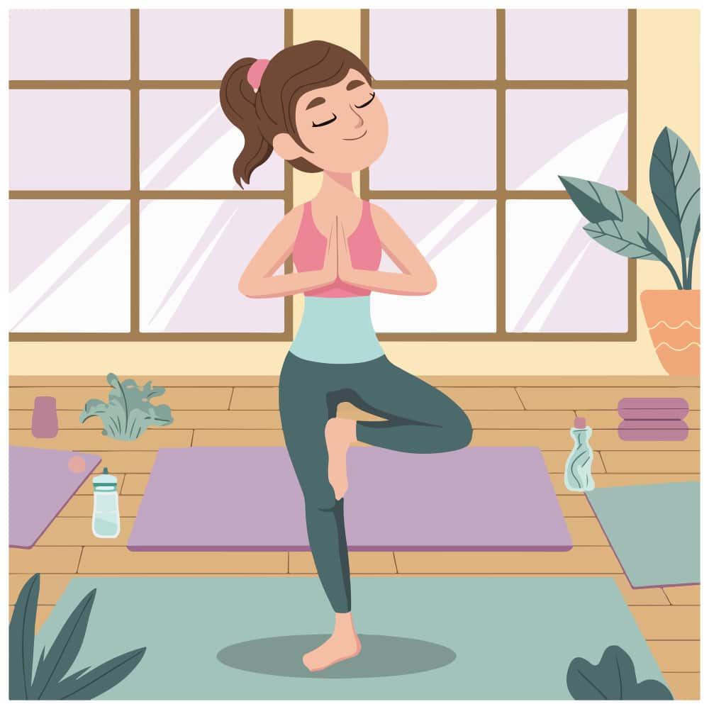 فتاة تلعب رياضة البيلاتس