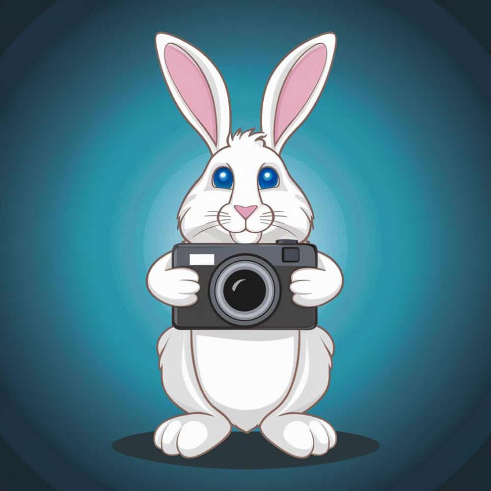 أرنب يحمل كاميرا أرنب يحمل كاميرا